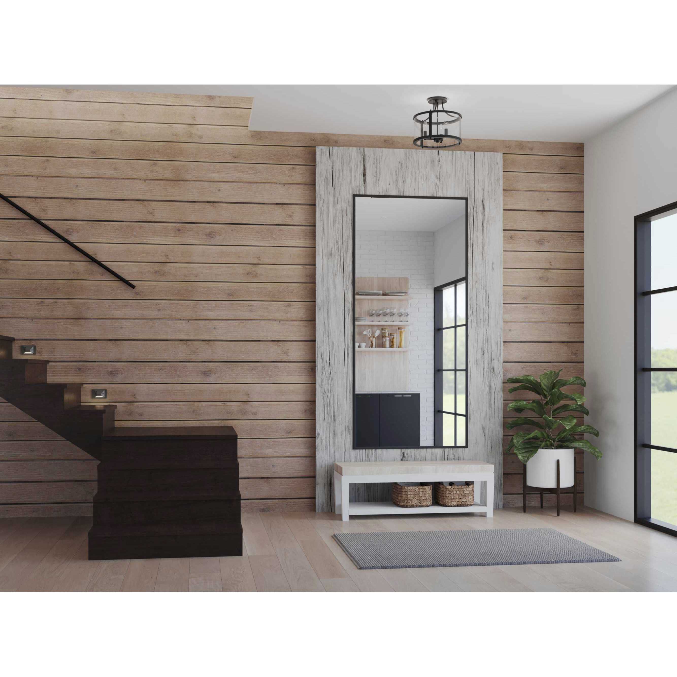 Gilliam 3 Light 13 inch Matte Black Semi-Flush Mount Ceiling Light