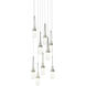 Link 9 Light 20.5 inch Vintage Platinum Pendant Ceiling Light in Clear Bubble, Round