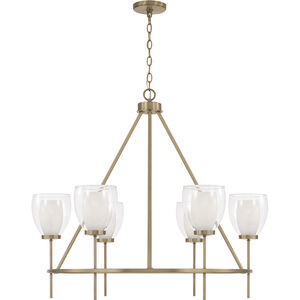 Joss 6 Light 34.5 inch Aged Brass Chandelier Ceiling Light