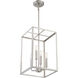 Traditional 4 Light 12 inch Brushed Nickel Pendant Ceiling Light