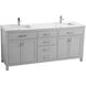 Lewis 72 X 22 X 34 inch Grey Vanity Sink Set