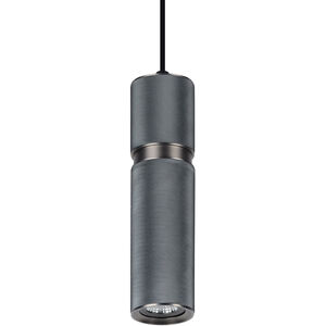 Cicada 3 inch Knurled Dark Grey With Pewter Accents Pendant Ceiling Light