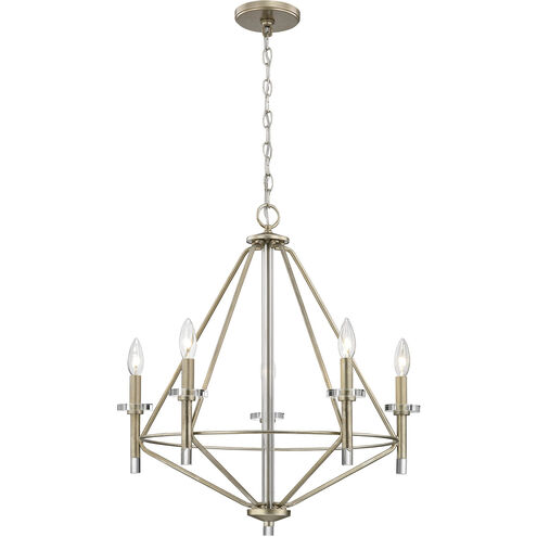 Lacombe 5 Light 24 inch Aged Silver Chandelier Ceiling Light