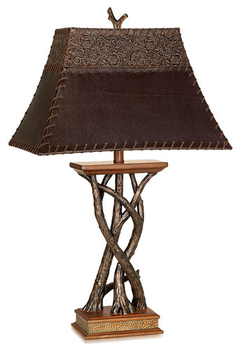 Montana Reflections 31 inch 150 watt Dark Fruitwood Table Lamp Portable Light