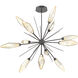 Rock Crystal LED Graphite Chandelier Ceiling Light, Starburst