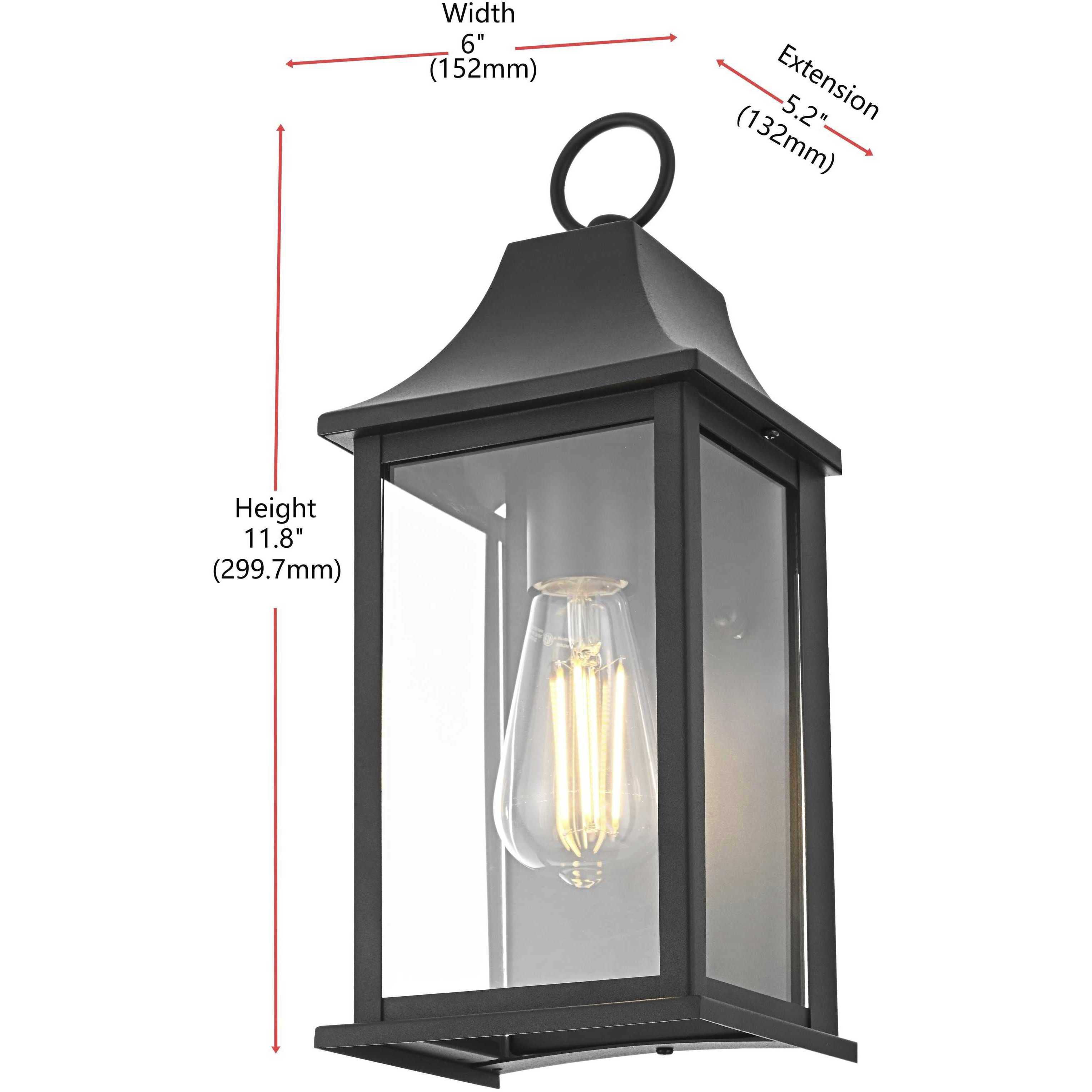 Shepard 1 Light 14.5 inch Black Outdoor Wall Sconce