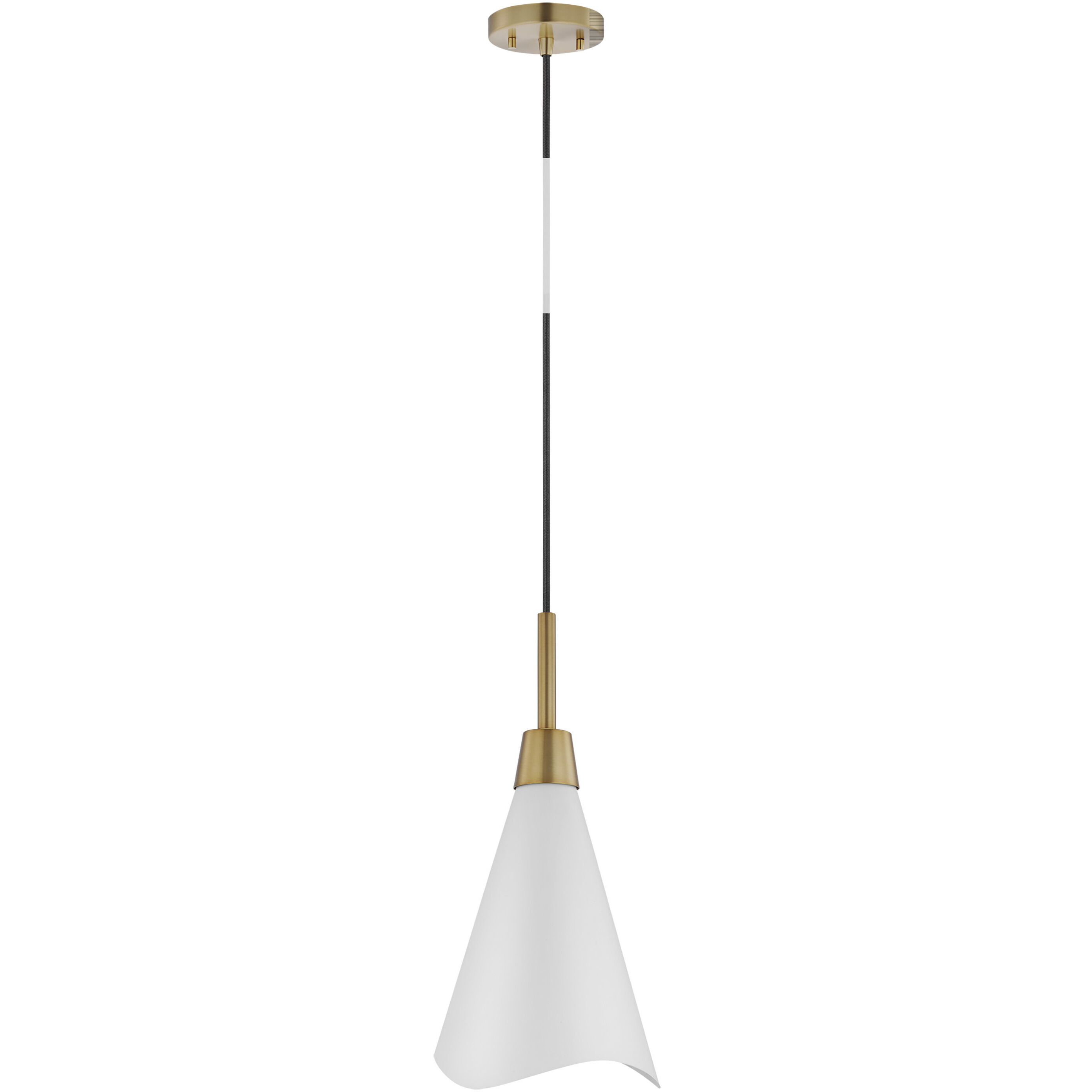 Tango 1 Light 8 inch Matte White/Burnished Brass Pendant Ceiling Light