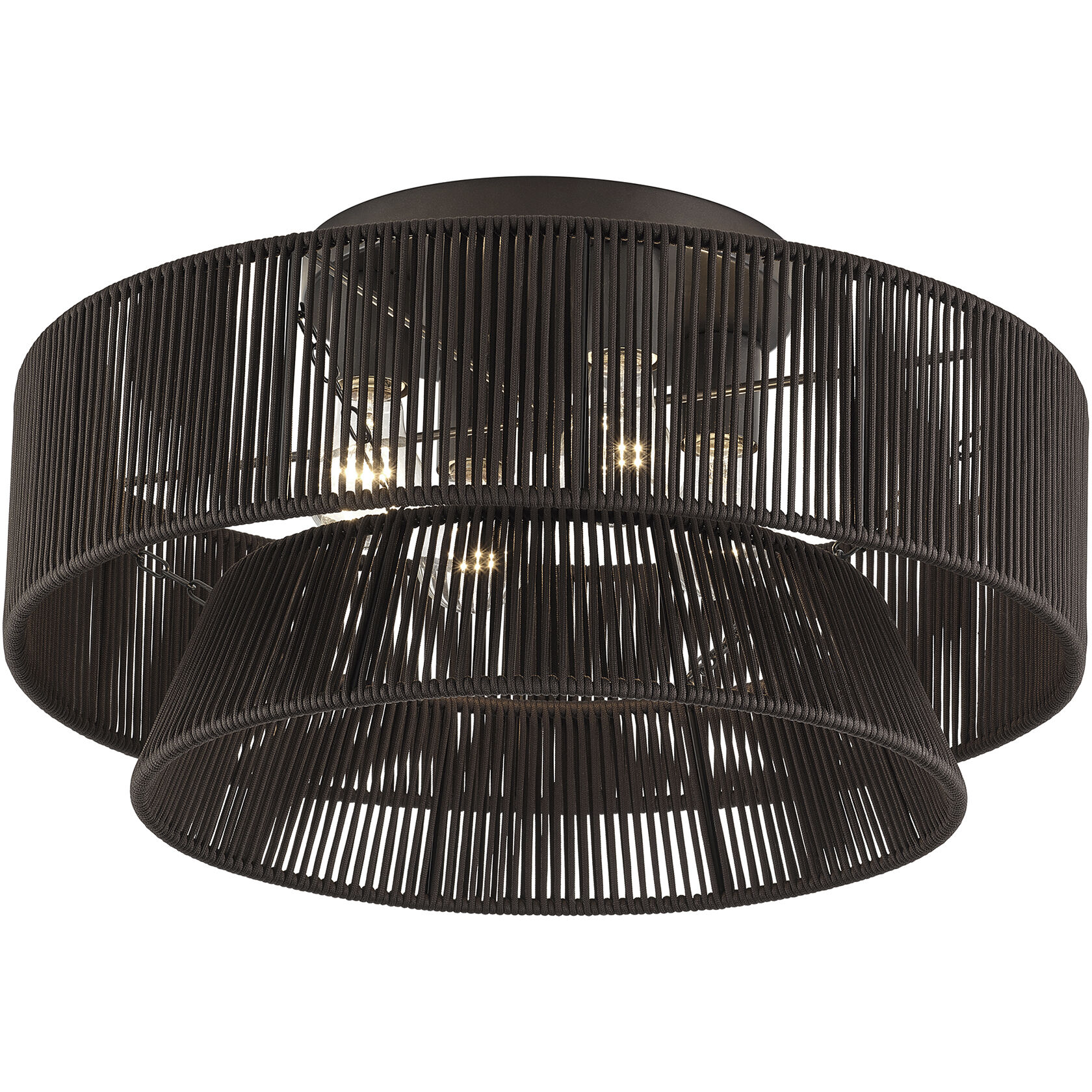 Florell 4 Light 21 inch English Bronze Semi Flush Mount Ceiling Light, Extra Large
