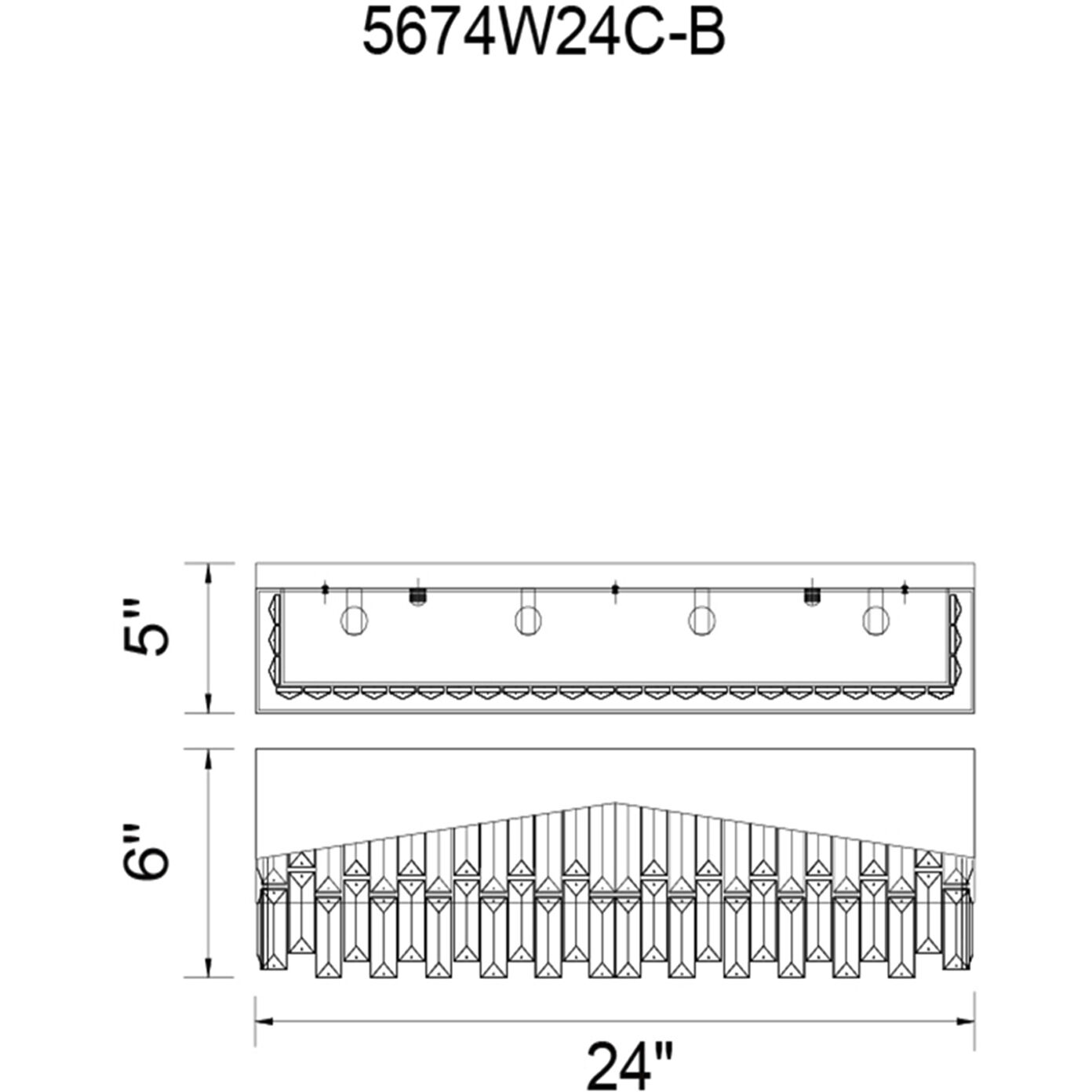 Havely 4 Light 5 inch Chrome Wall Light in Black