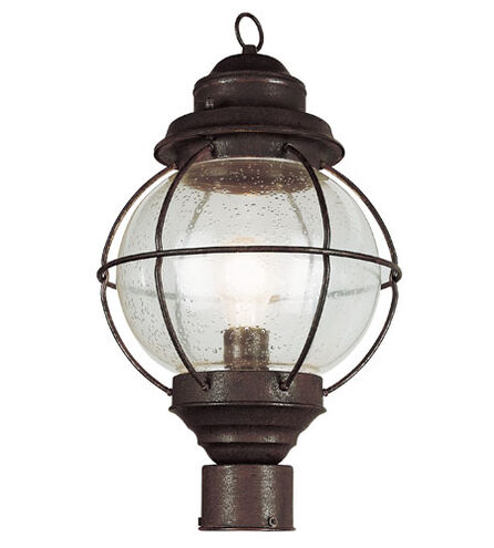 Catalina 1 Light 15 inch Rustic Bronze Outdoor Postmount Lantern