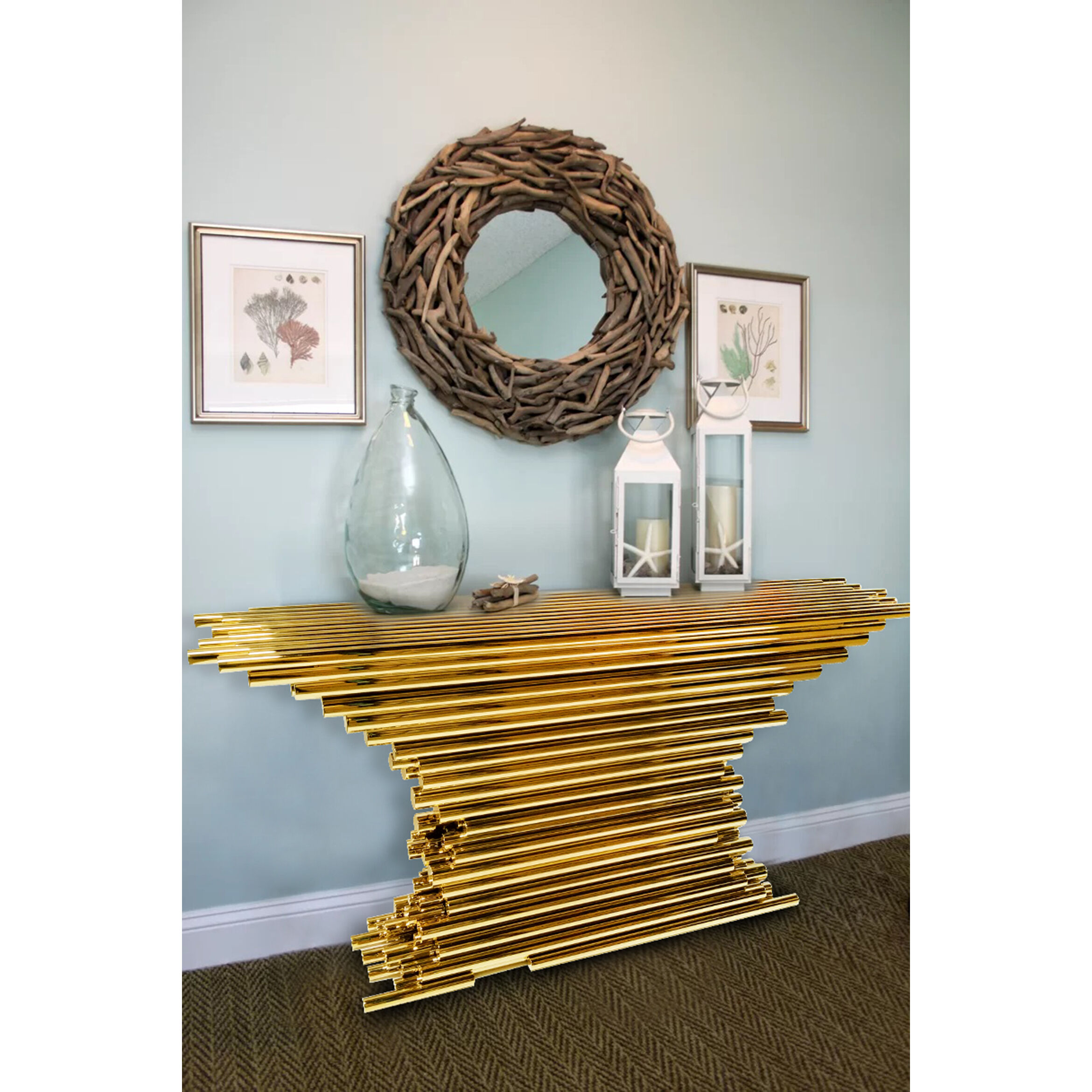 Canada 58 X 16 inch Gold Console Table
