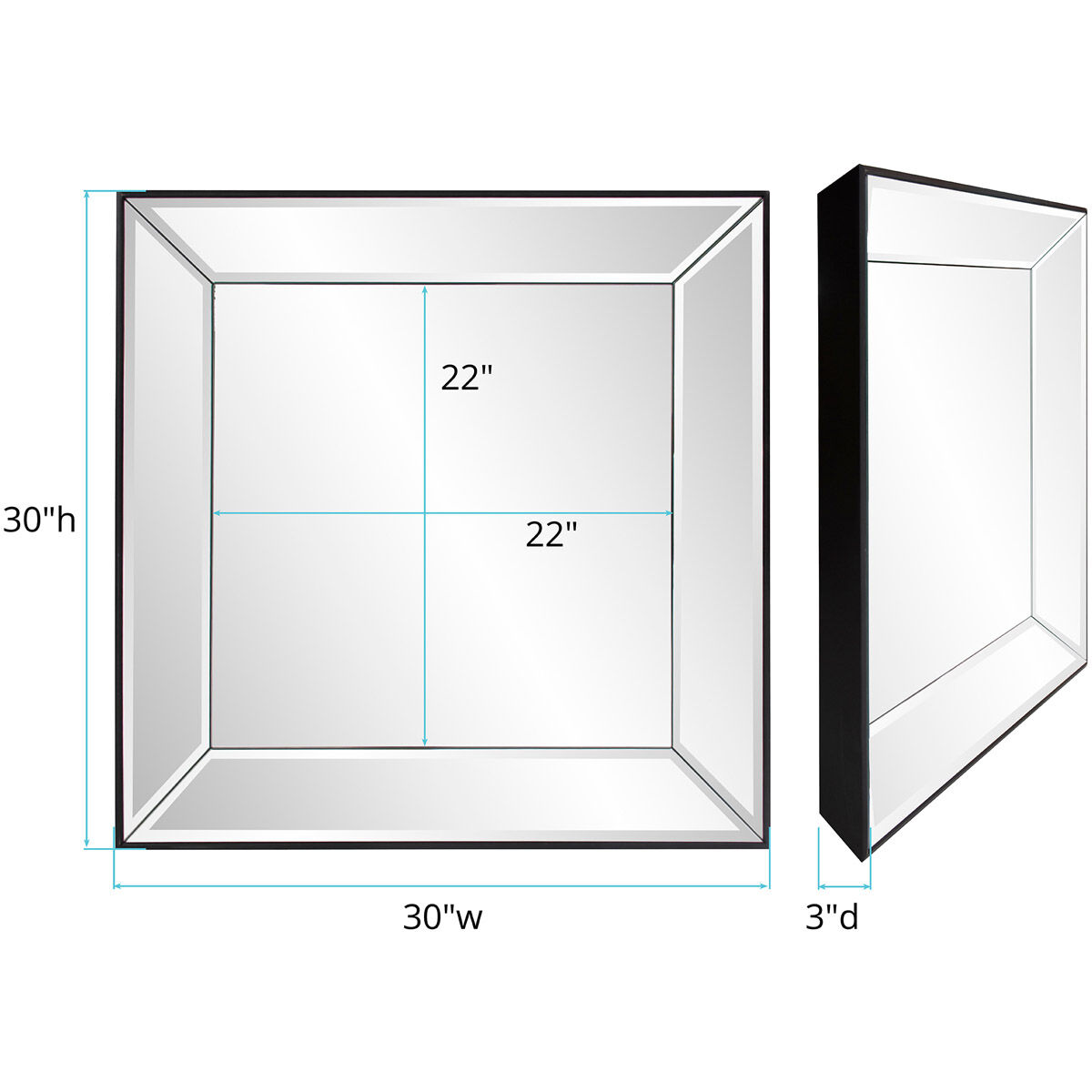 Vogue 30 X 30 inch Mirrored Wall Mirror