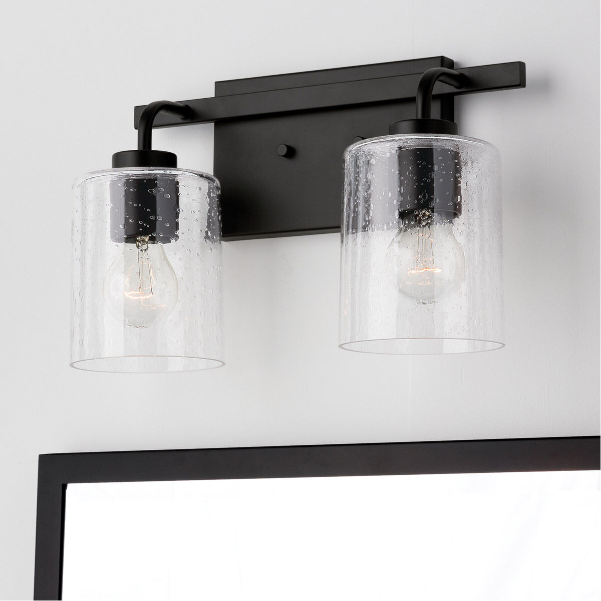 Greyson 2 Light 15 inch Matte Black Vanity Light Wall Light