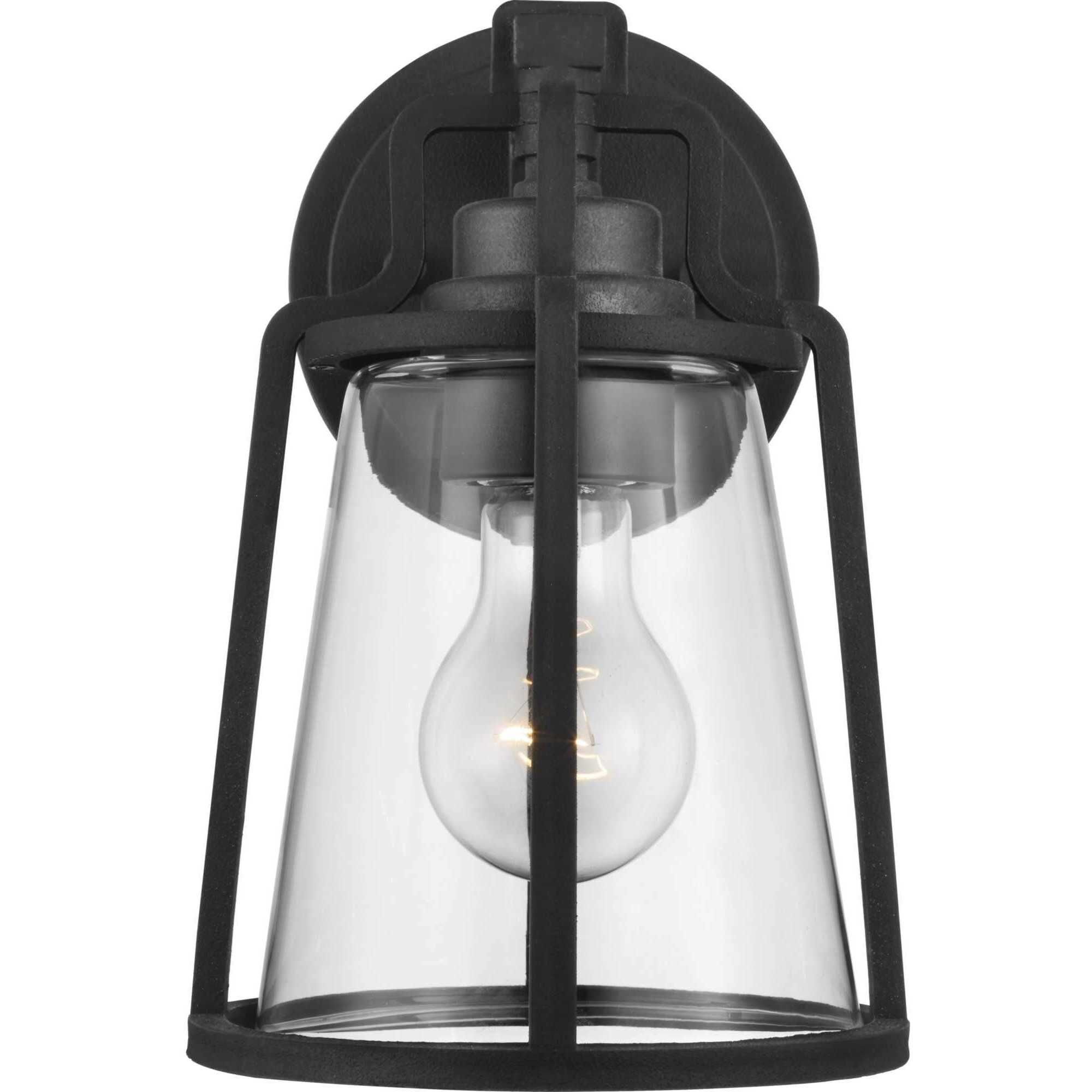 Benton Harbor 1 Light 10 inch Textured Black Outdoor Wall Lantern, with DURASHIELD, Small