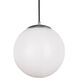 Leo - Hanging Globe Pendant Ceiling Light in Satin Aluminum