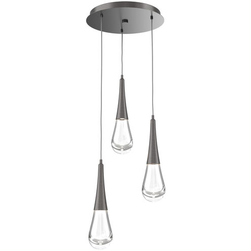 Rain Drop LED 17.4 inch Graphite Chandelier Ceiling Light in 2700K LED, Multi-Port