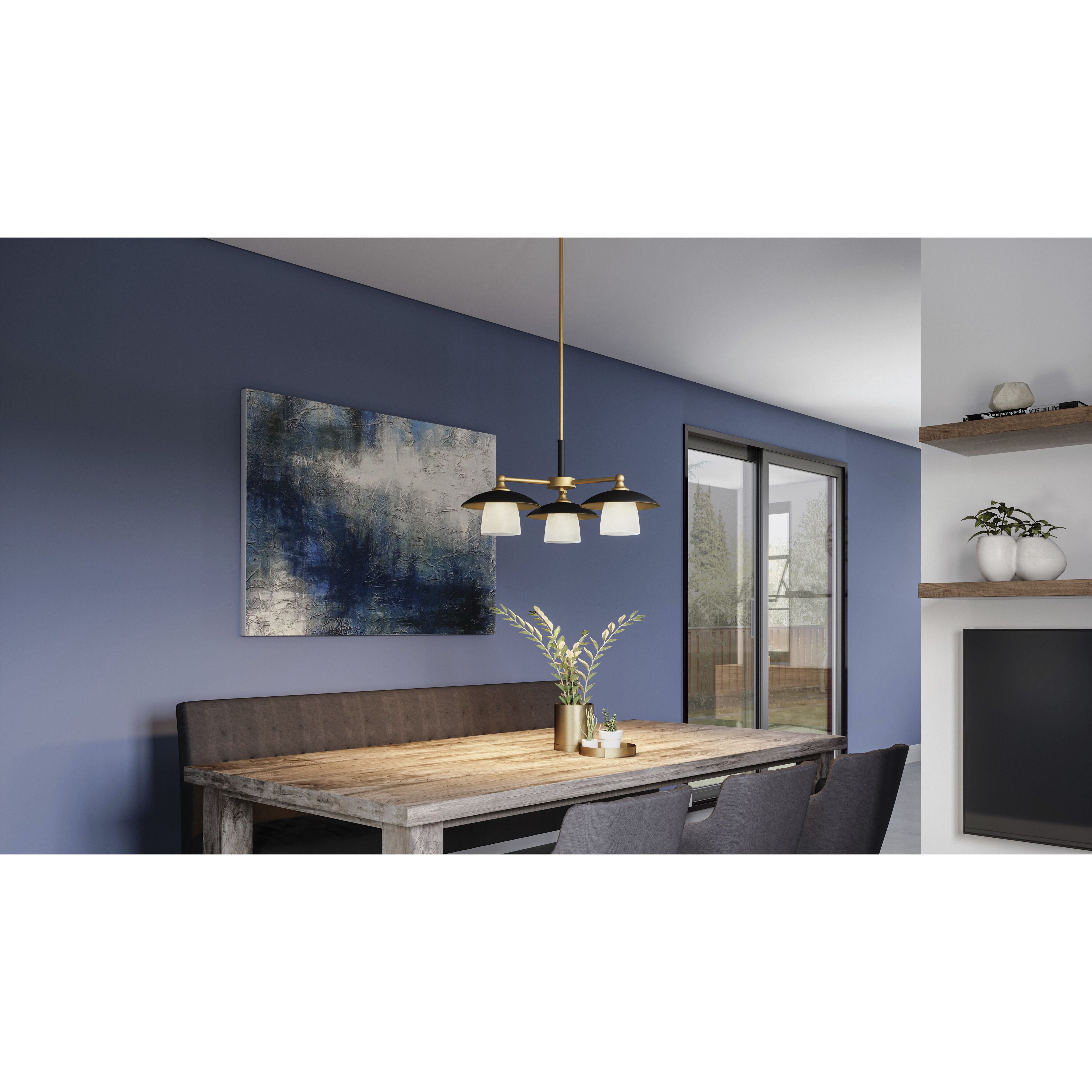 Fayette 3 Light 24 inch Earth Black Chandelier Ceiling Light