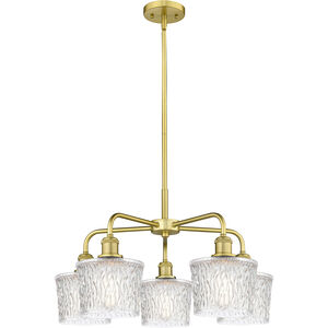 Niagra 5 Light 24.5 inch Satin Gold and Clear Chandelier Ceiling Light