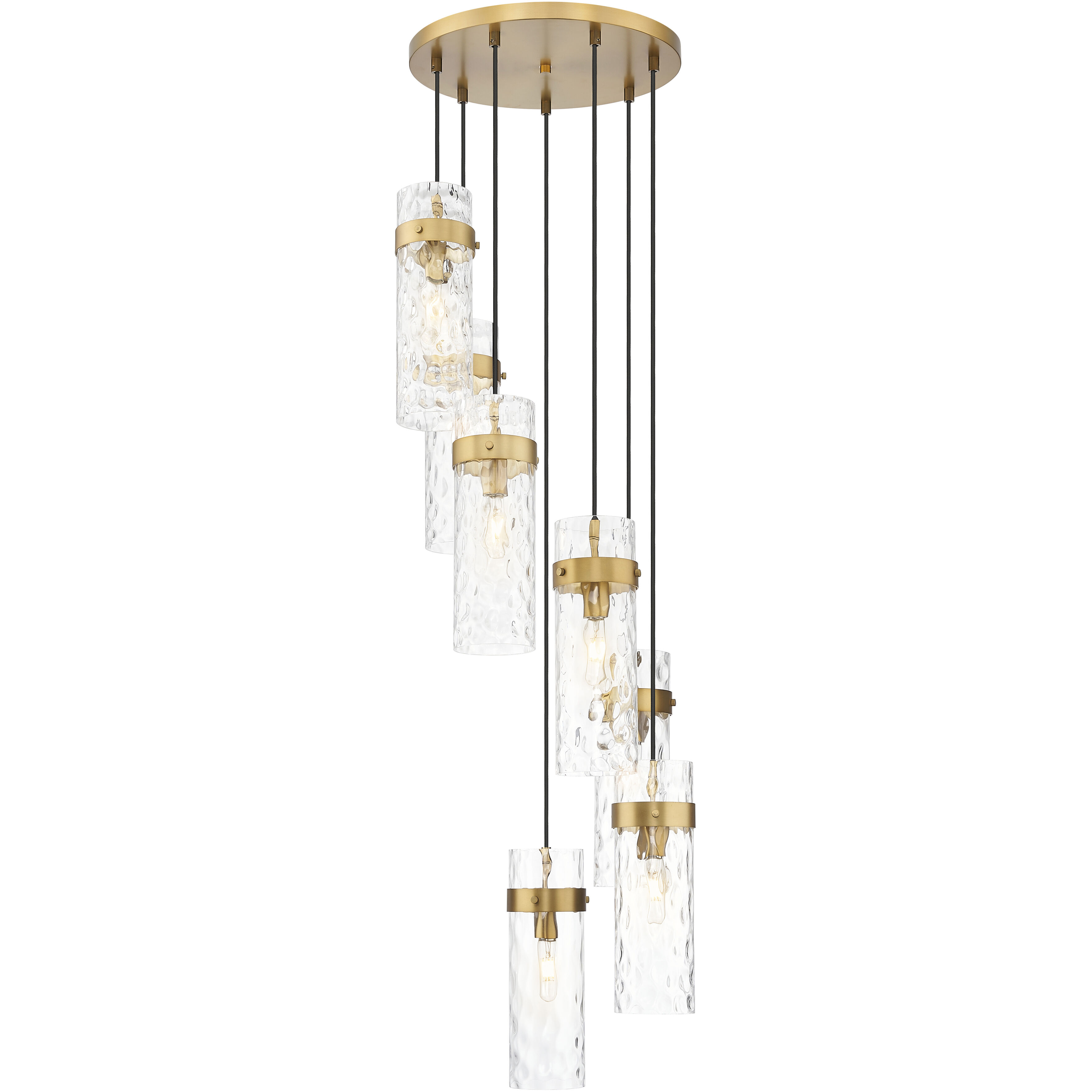 Fontaine 7 Light 19.5 inch Rubbed Brass Chandelier Ceiling Light