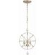 Solaris 3 Light 12.5 inch Olde Silver Mini Chandelier Ceiling Light