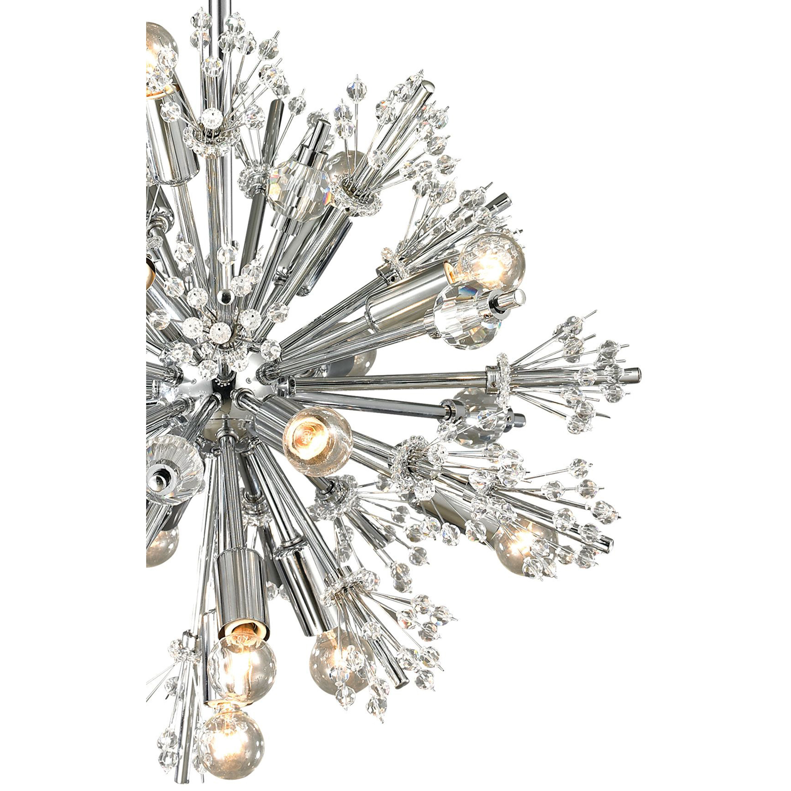 Starburst 15 Light 20 inch Polished Chrome Chandelier Ceiling Light