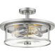 Savannah 3 Light 15.75 inch Brushed Nickel Semi Flush Mount Ceiling Light