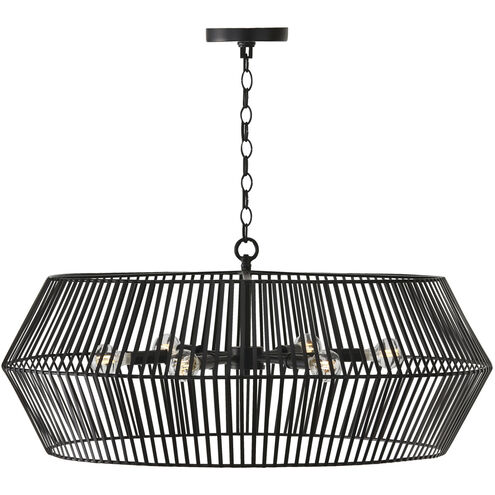Kaiya 6 Light 31 inch Matte Black Chandelier Ceiling Light