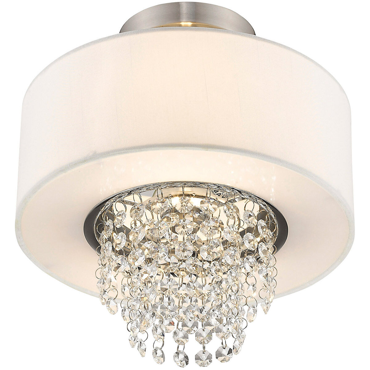 Carlisle 2 Light 11 inch Brushed Nickel Semi-Flush Mount Ceiling Light