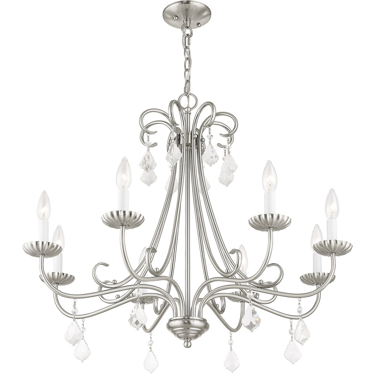 Daphne 8 Light 29.75 inch Brushed Nickel Chandelier Ceiling Light