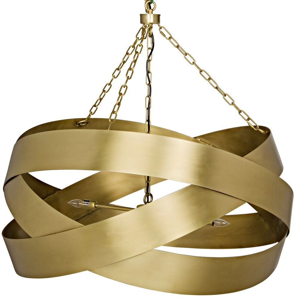 Orion 4 Light 38 inch Antique Brass Pendant Ceiling Light