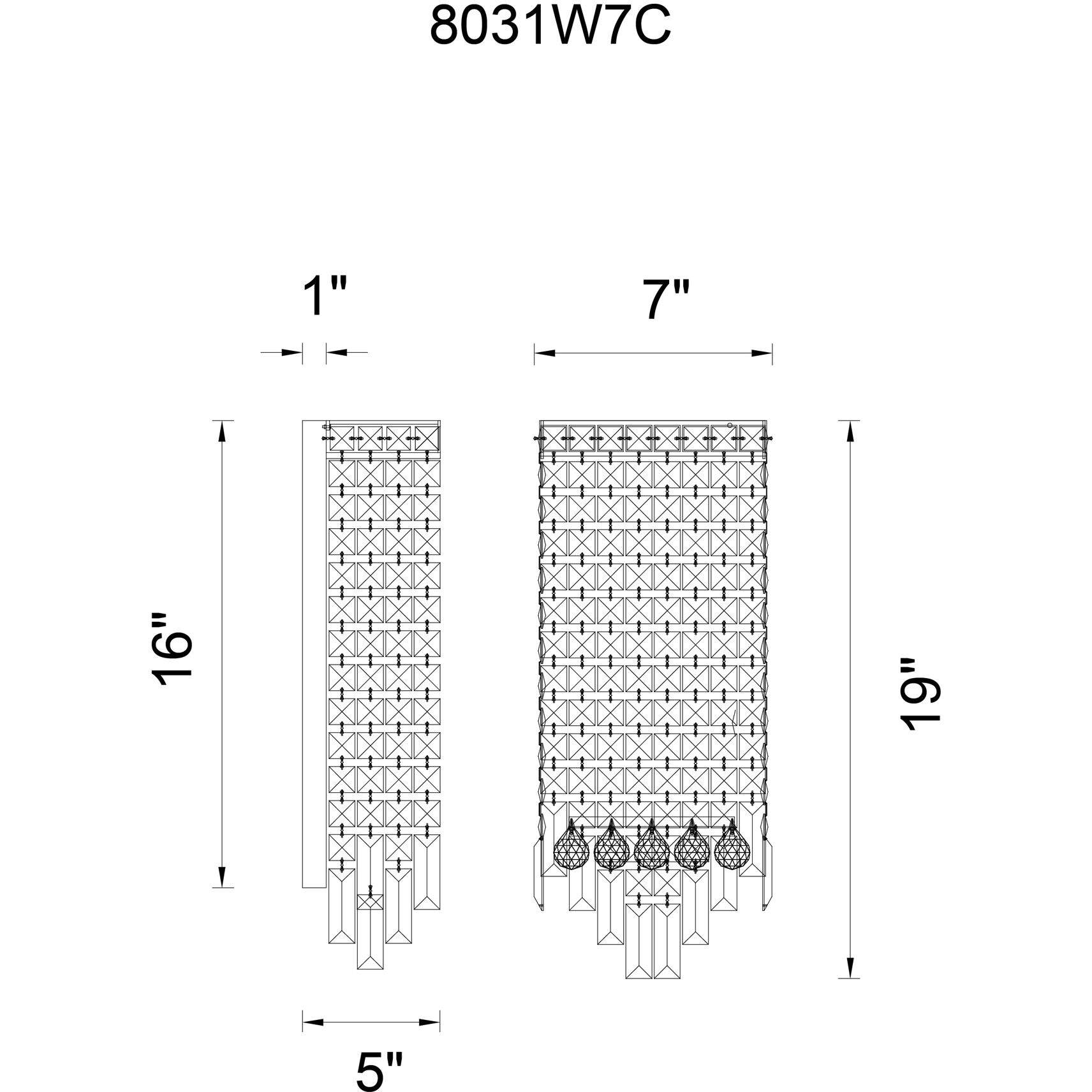 Colosseum 4 Light 7 inch Chrome Wall Light