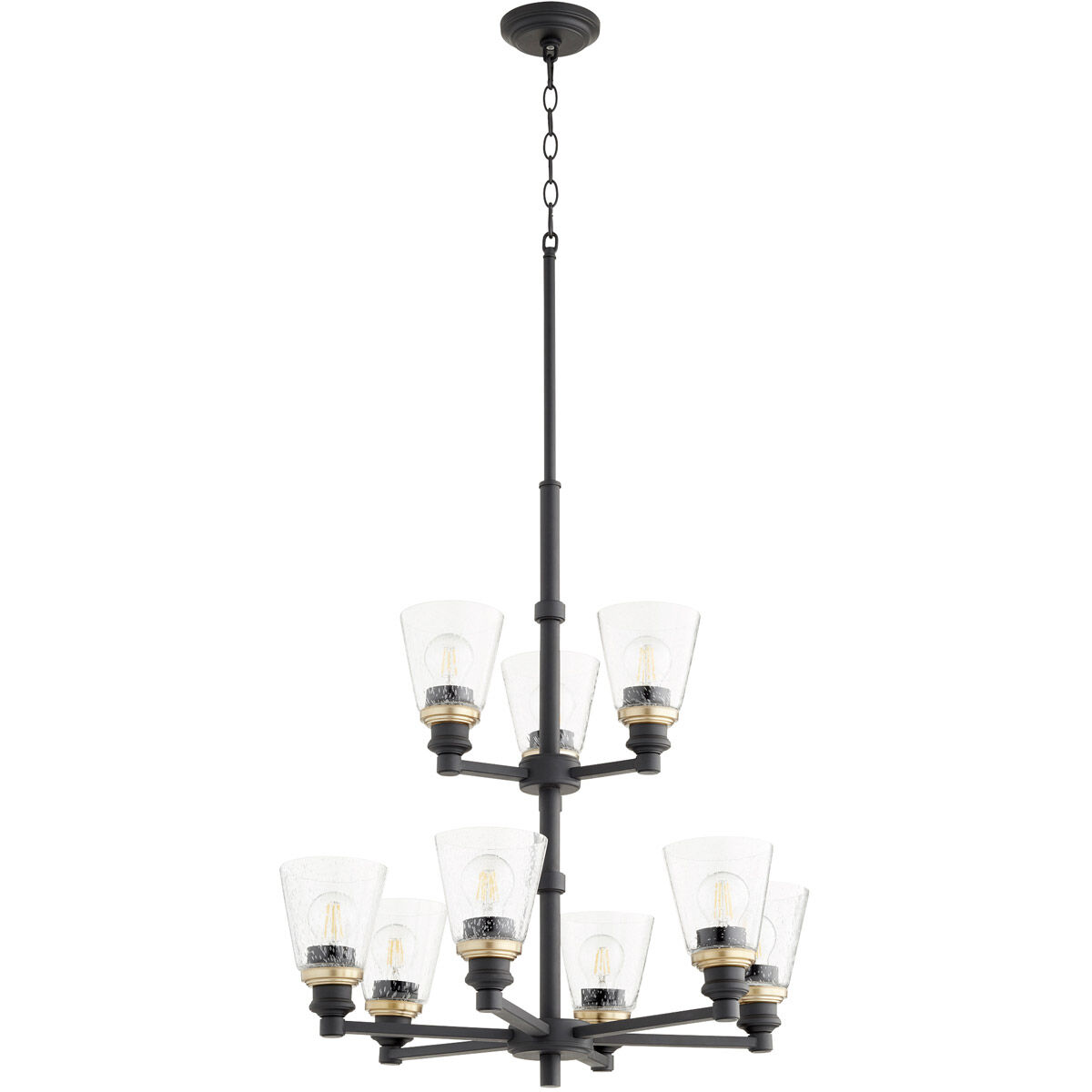 Dunbar 9 Light 26.5 inch Noir Chandelier Ceiling Light