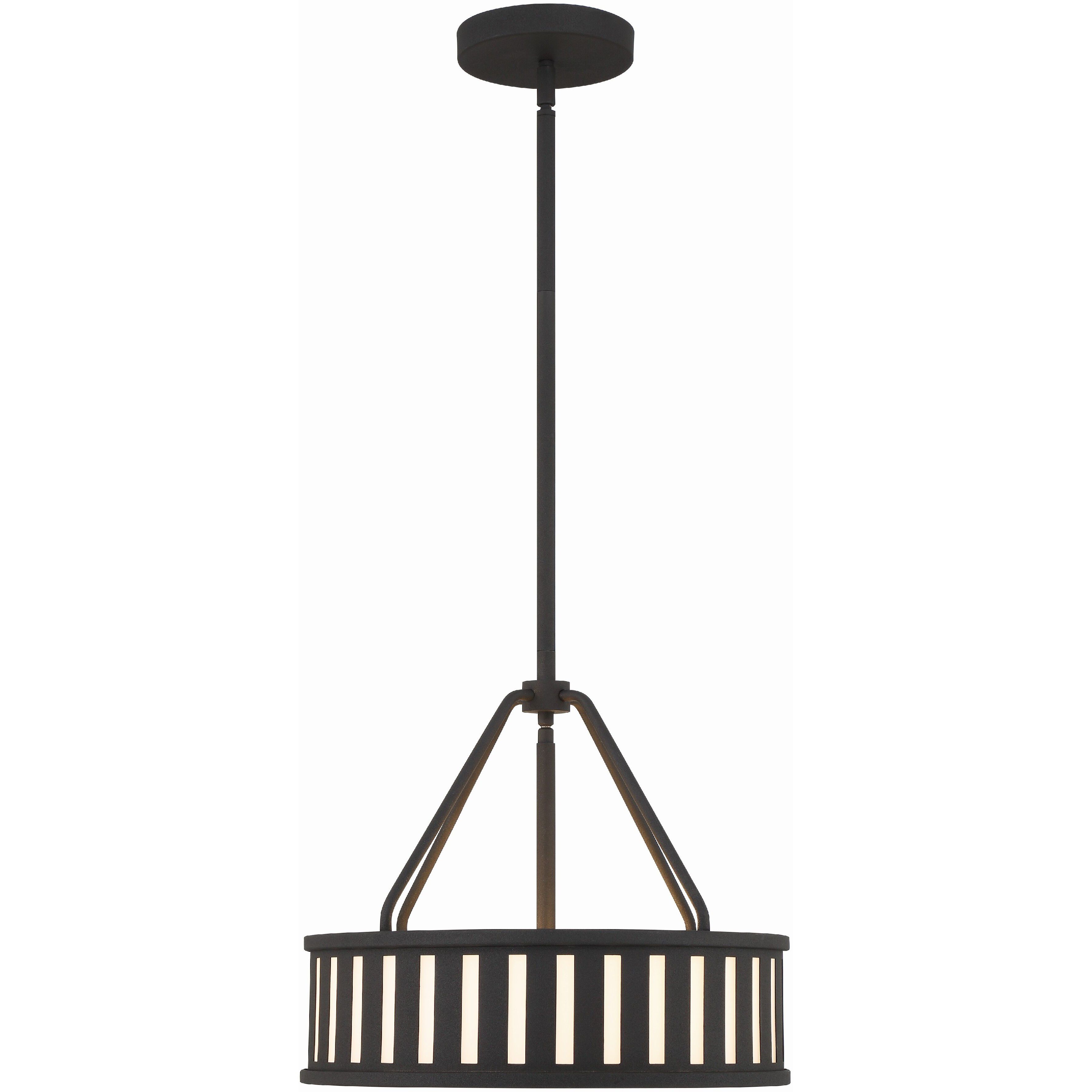 Kendal 3 Light 15.5 inch Black Forged Mini Chandelier Ceiling Light