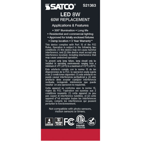 Lumos LED Medium Medium 8.00 watt 2700K LED Filament