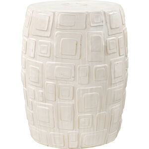Cambeck 18 inch Off White Glazed Accent Stool
