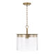 Mason 1 Light 13.25 inch Aged Brass Semi-Flush Mount Ceiling Light, Convertible Dual Mount