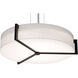 Apex LED 33.33 inch Satin Nickel Pendant Ceiling Light in Linen White and Espresso
