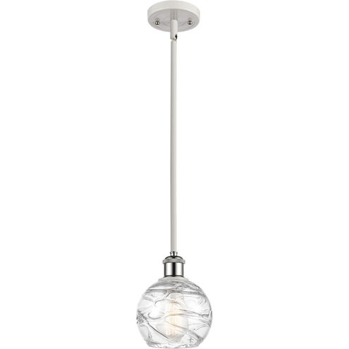 Ballston Small Deco Swirl 1 Light 6 inch White and Polished Chrome Pendant Ceiling Light, Ballston