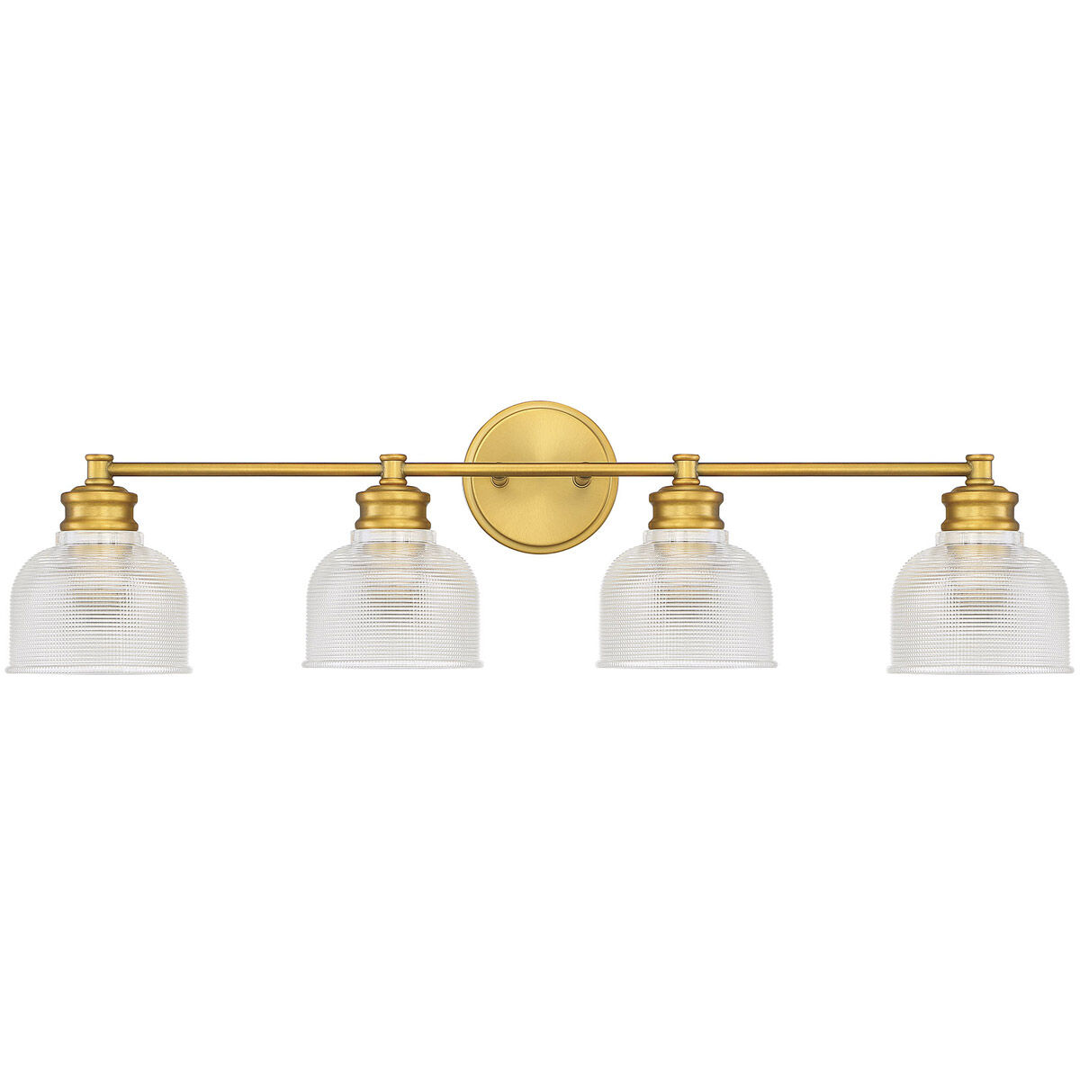 Transitional 4 Light 32 inch Natural Brass Bathroom Vanity Light Wall Light