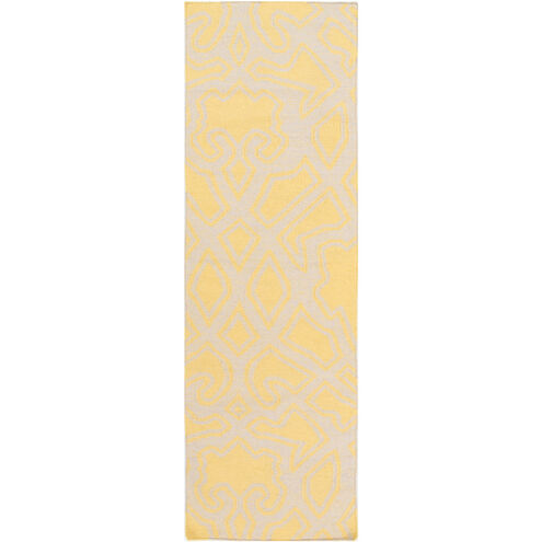 Paddington 96 X 30 inch Bright Yellow, Beige Rug