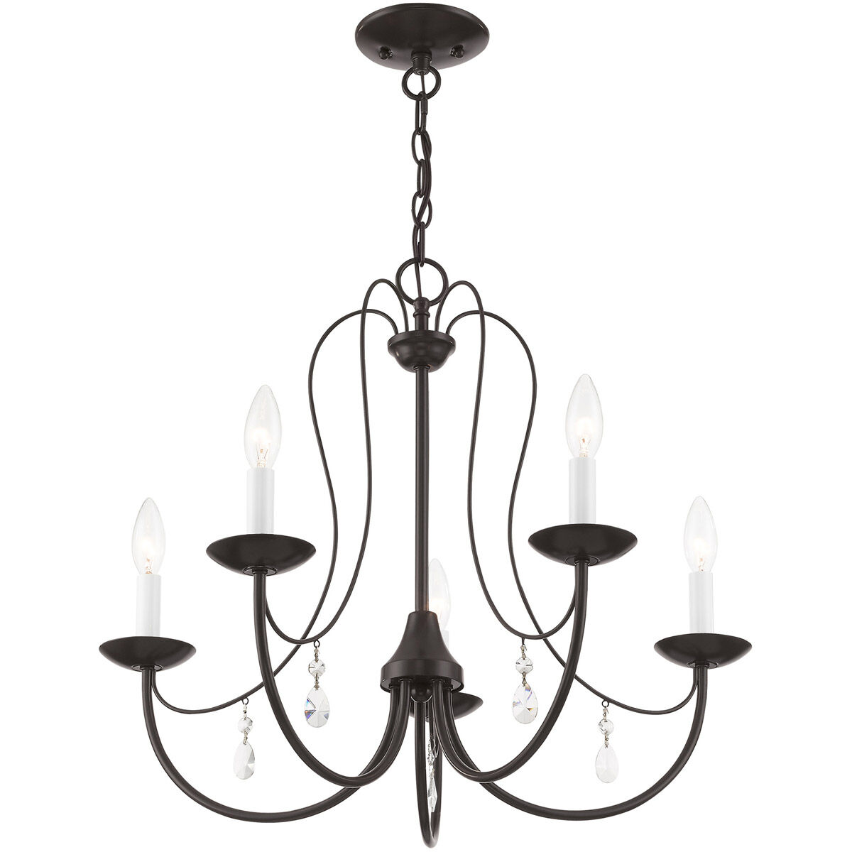 Mirabella 5 Light 24 inch English Bronze Chandelier Ceiling Light