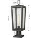 Madison 1 Light 22.88 inch Matte Black Outdoor Post Lantern in Seedy Glass