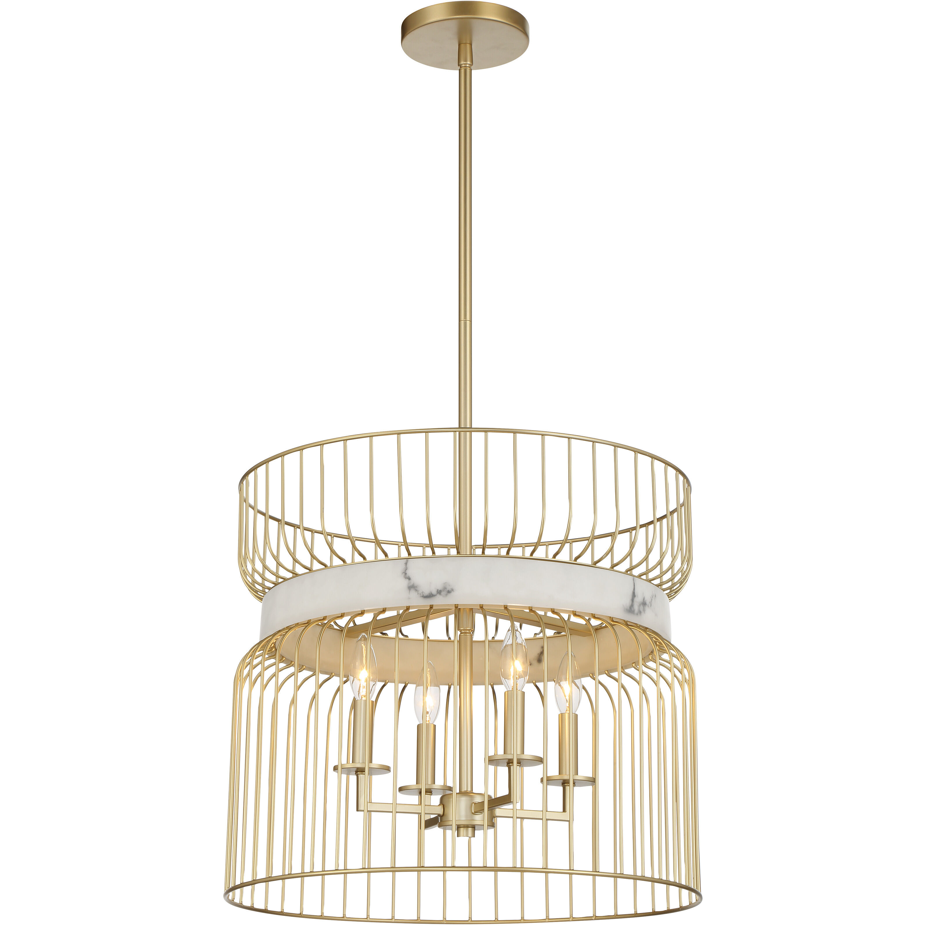 Park Slope 4 Light 20 inch Nouveau Gold Pendant Ceiling Light