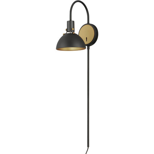 Dawn 1 Light 7 inch Antique Brass/Black Wall Sconce Wall Light