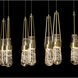 Link 10 Light 44.5 inch Modern Brass Pendant Ceiling Light in Clear with White Threading, Rectangular