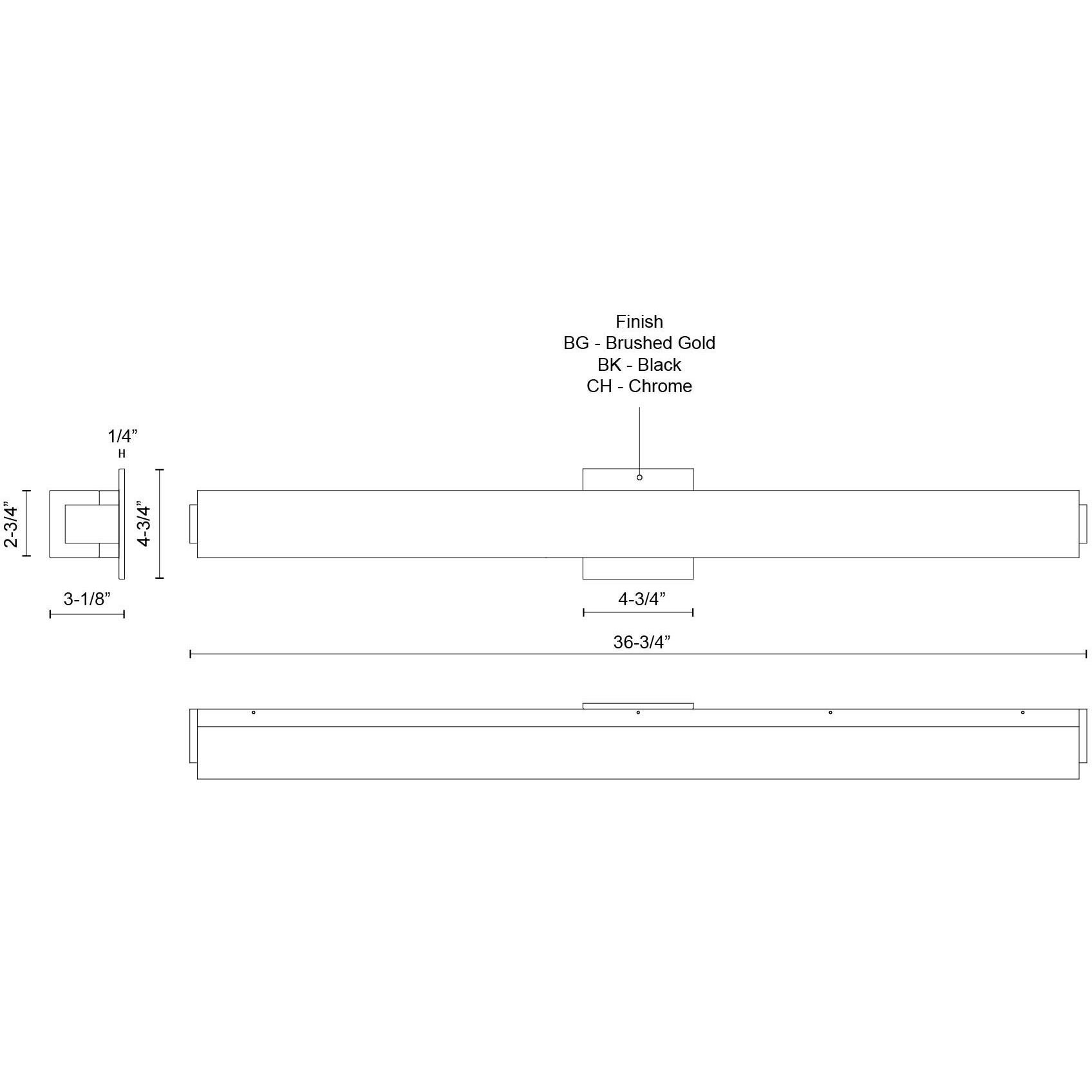 Latitude LED 36.75 inch Chrome Bath Vanity Light Wall Light