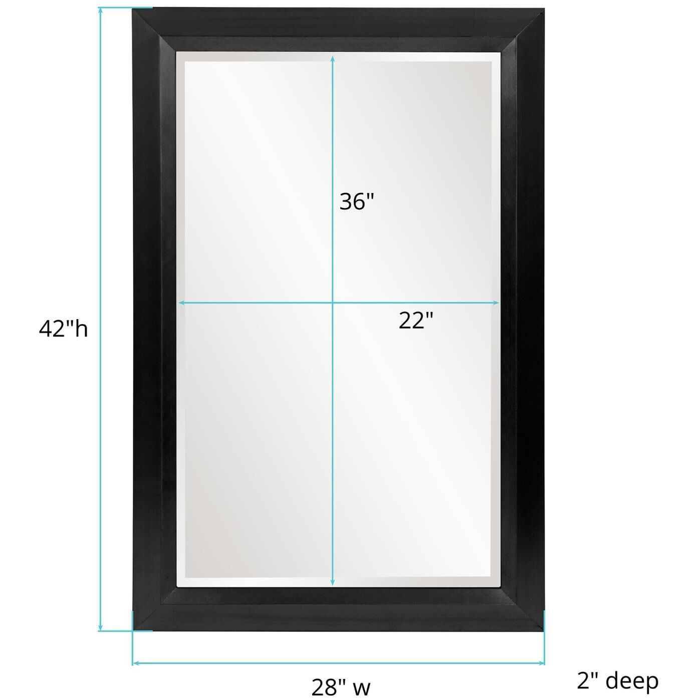 Avery 42 X 28 inch Glossy Black Wall Mirror