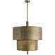 Leonardo 4 Light 28 inch Antique Brass Chandelier Ceiling Light