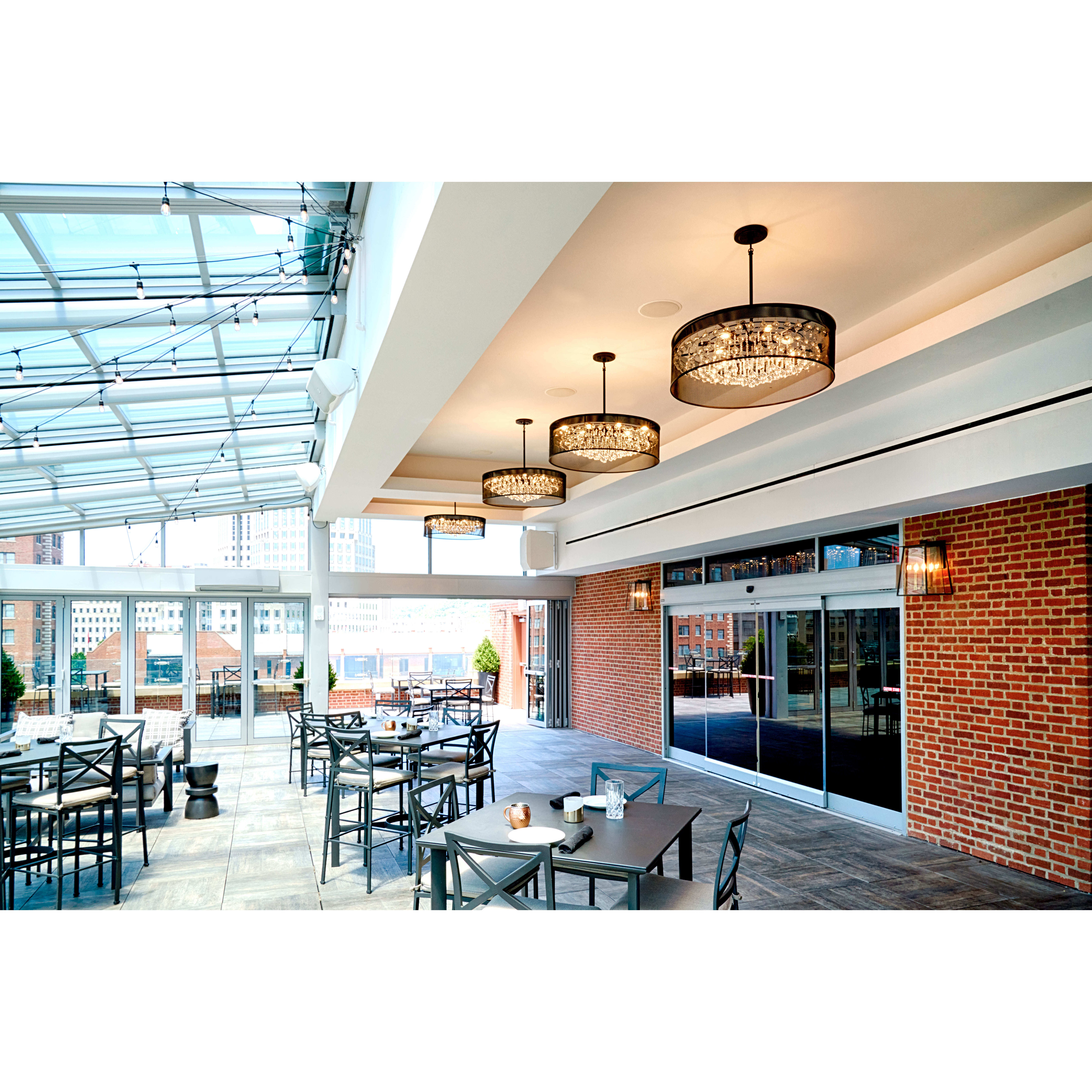 Fiona LED 30 inch Black Foyer Light Ceiling Light, Semi-Flush Mount