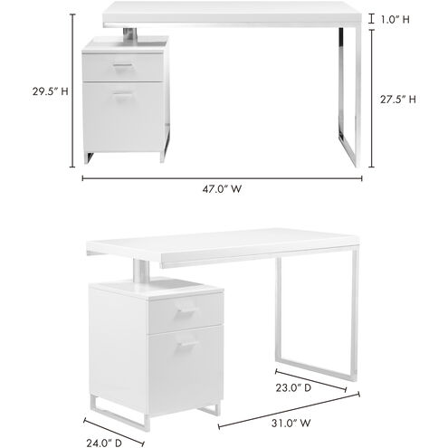 Martos 51 X 24 inch White Desk